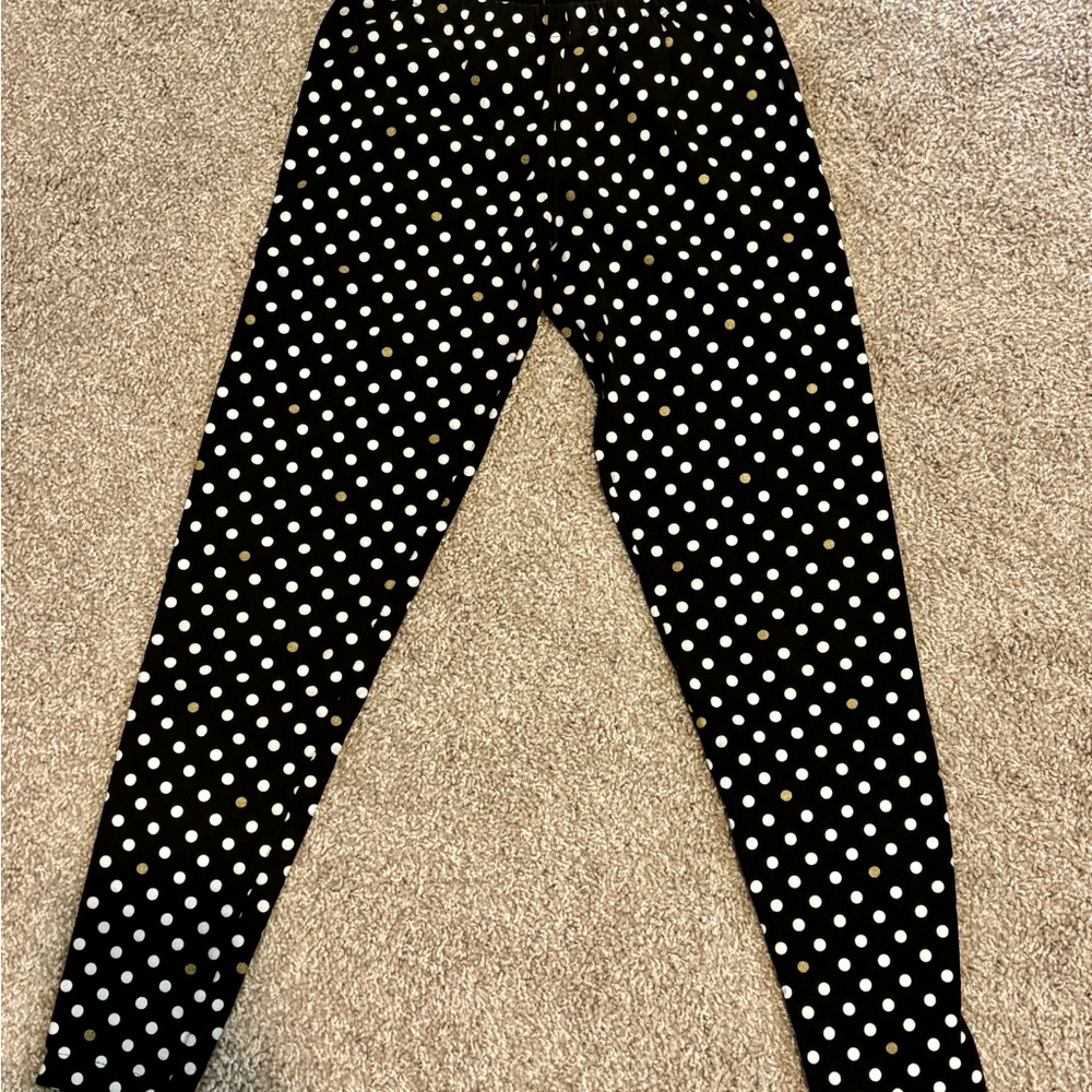 Kate Spade Black and White Polka Dot Leggings